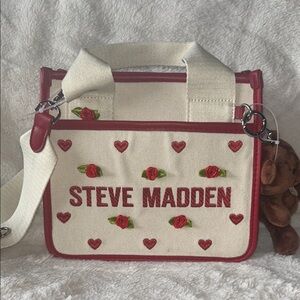 Steve Madden Cream and Red Satchel